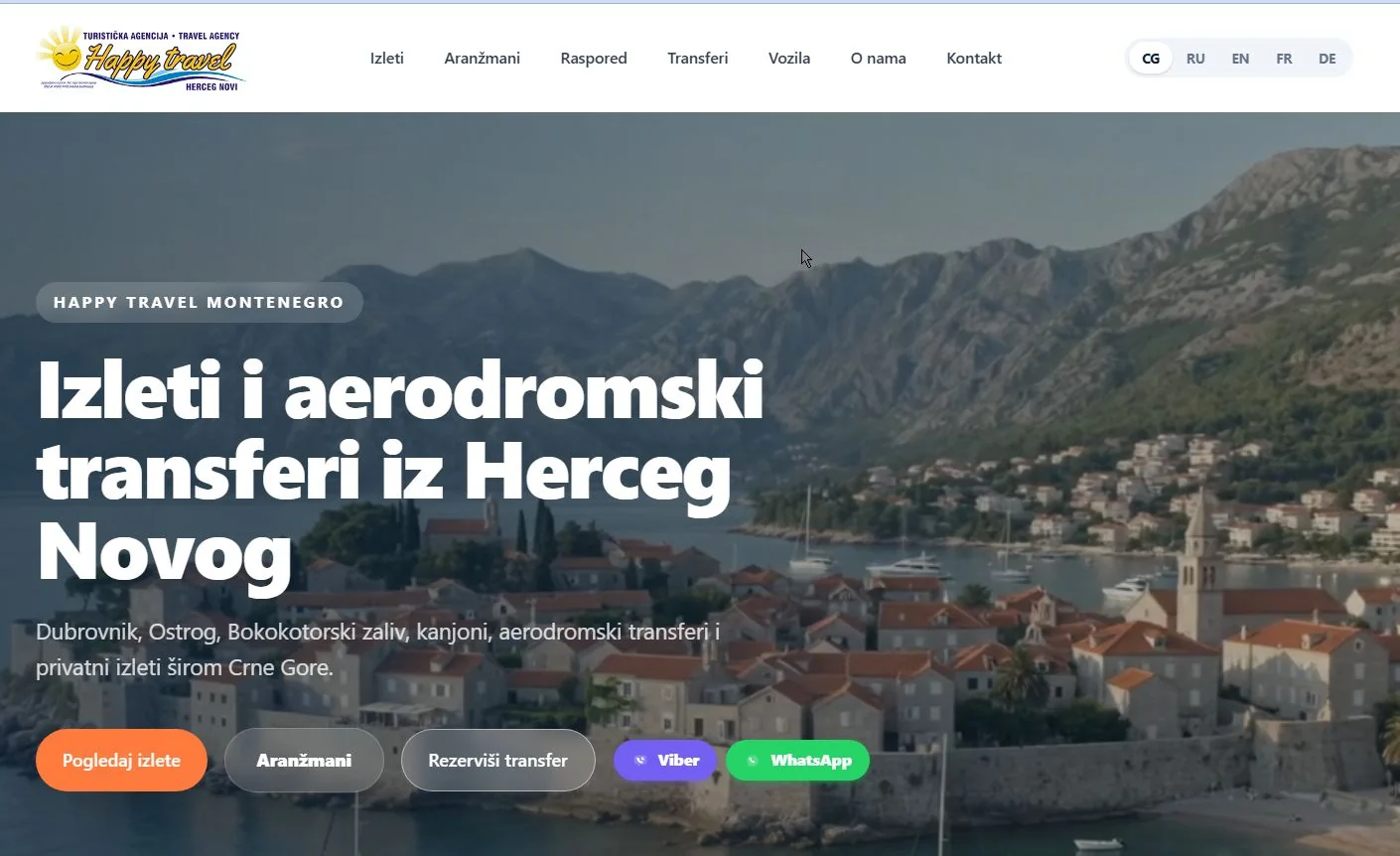 Happy Travel&nbsp;– primjer interfejsa