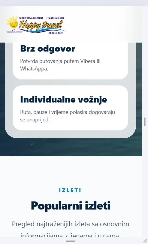 Happy Travel mobile website