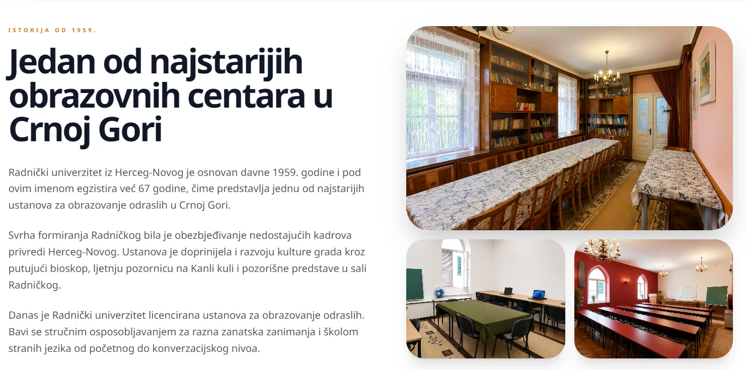 Radnički University history section